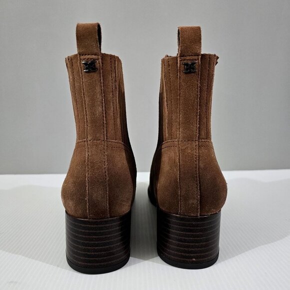 NEW Sam Edelman Kaiti Zip Ankle Bootie Womens 7 Brown Suede Low Heel Western - Picture 6 of 13